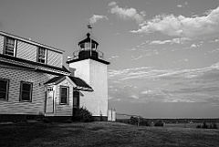 Fort Point Lighthouse in Maine -BW